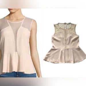 Sandro Paris Sleeveless Paneled Top Capsule Soir Sz 1 Peach‎